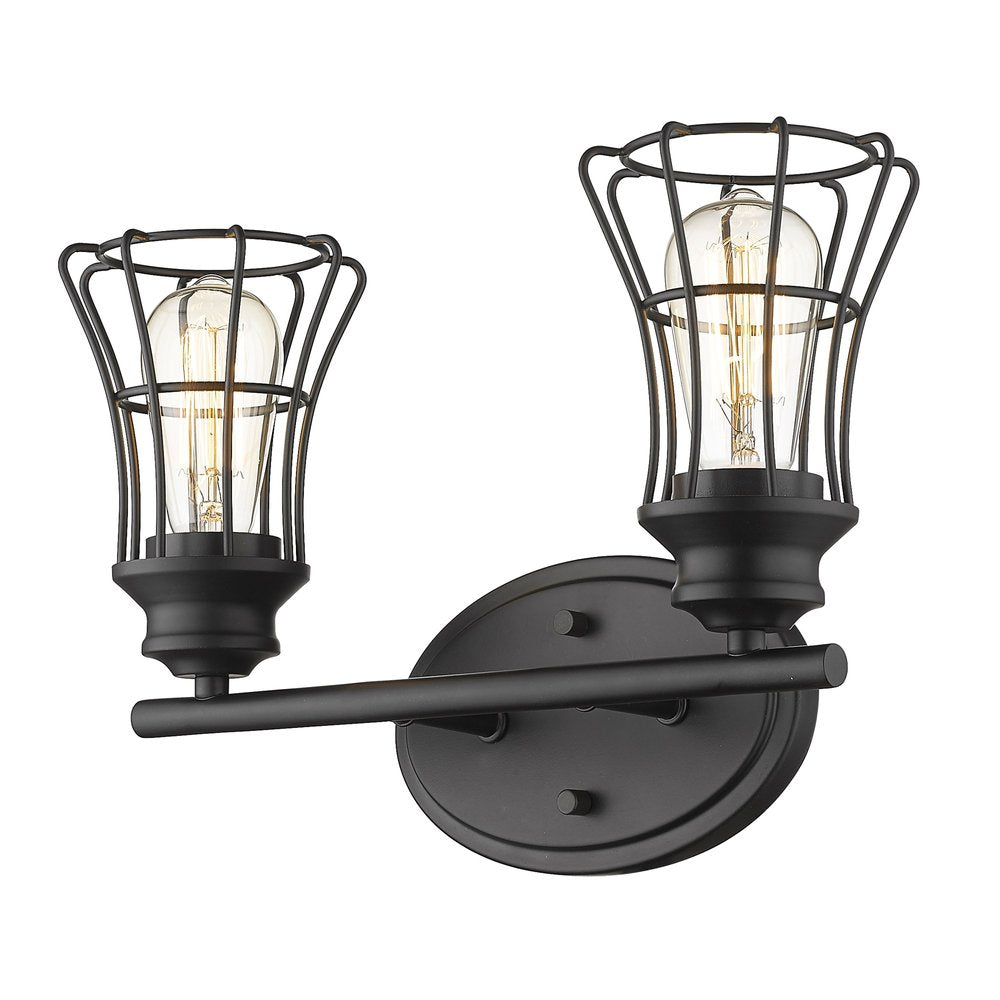 9" Black Metal Vanity Flush Mounted Sconce HomeRoots