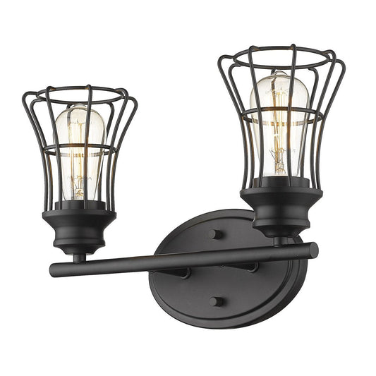 9" Black Metal Vanity Flush Mounted Sconce HomeRoots