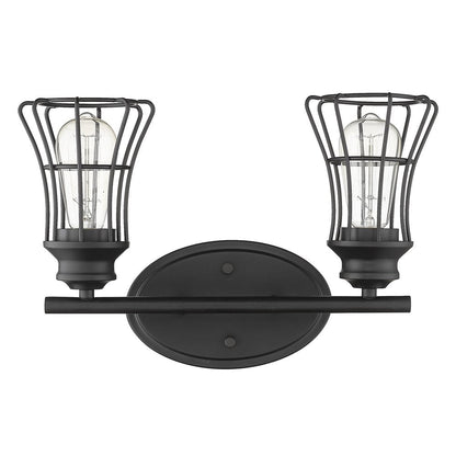 9" Black Metal Vanity Flush Mounted Sconce HomeRoots