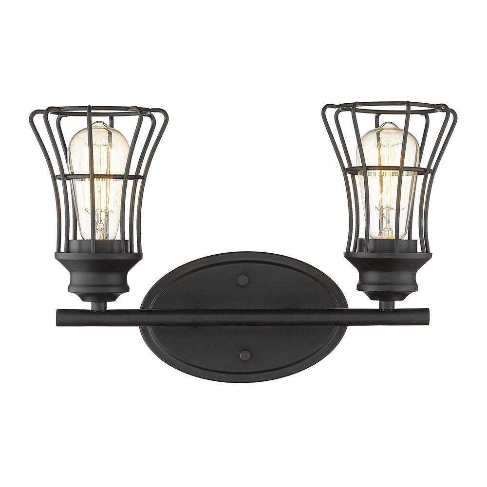 9" Black Metal Vanity Flush Mounted Sconce HomeRoots