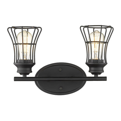 9" Black Metal Vanity Flush Mounted Sconce HomeRoots