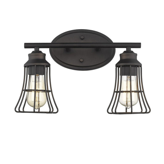 9" Bronze Metal Vanity Flush Mounted Sconce HomeRoots