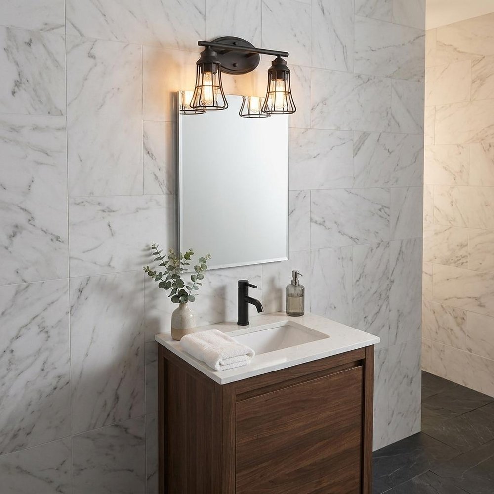 9" Bronze Metal Vanity Flush Mounted Sconce HomeRoots