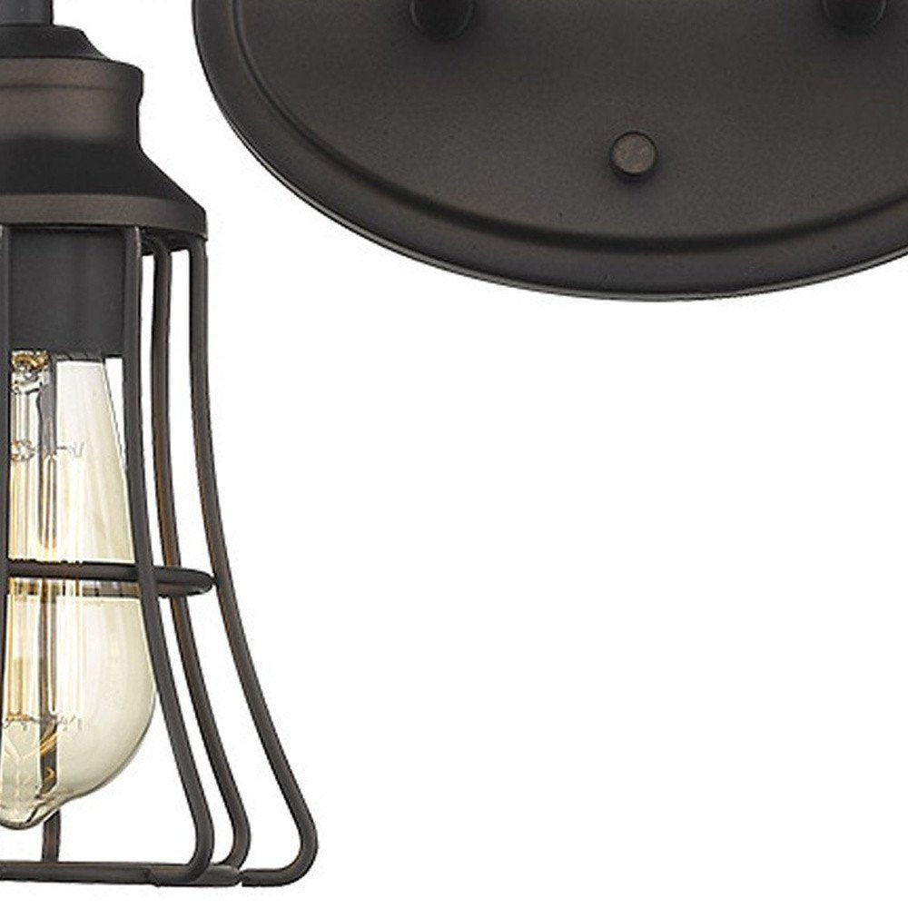 9" Bronze Metal Vanity Flush Mounted Sconce HomeRoots