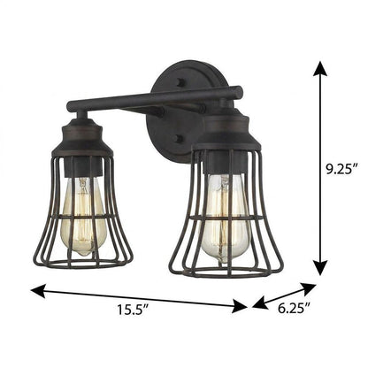 9" Bronze Metal Vanity Flush Mounted Sconce HomeRoots