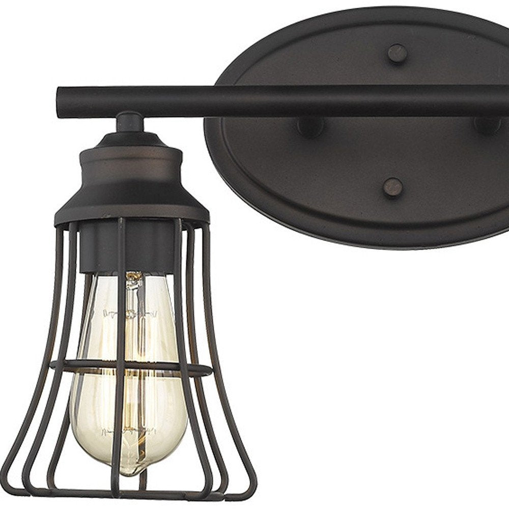 9" Bronze Metal Vanity Flush Mounted Sconce HomeRoots
