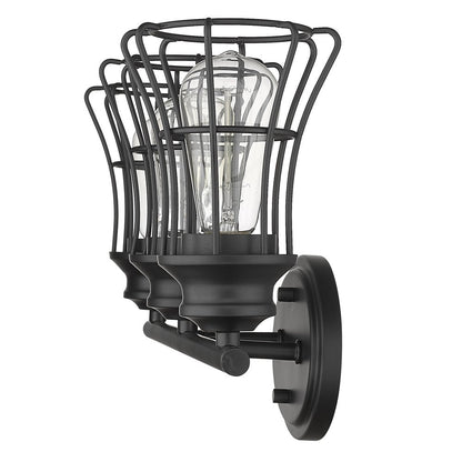 9" Black Metal Vanity Flush Mounted Sconce HomeRoots