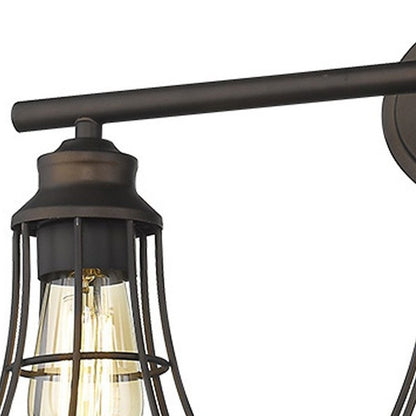 9" Bronze Metal Vanity Flush Mounted Sconce HomeRoots