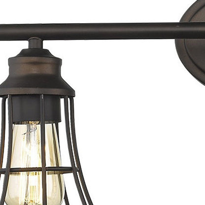 9" Bronze Metal Vanity Flush Mounted Sconce HomeRoots