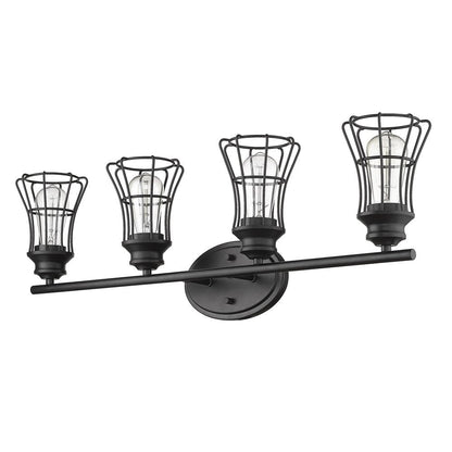 9" Black Metal Vanity Flush Mounted Sconce HomeRoots