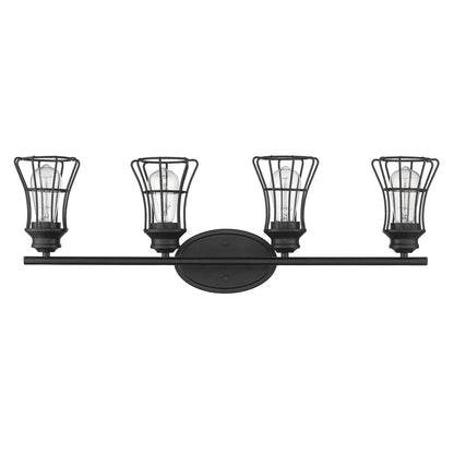 9" Black Metal Vanity Flush Mounted Sconce HomeRoots