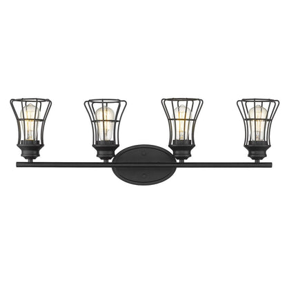 9" Black Metal Vanity Flush Mounted Sconce HomeRoots