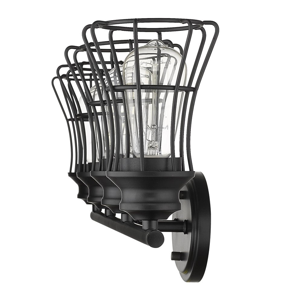 9" Black Metal Vanity Flush Mounted Sconce HomeRoots