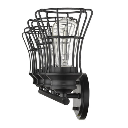 9" Black Metal Vanity Flush Mounted Sconce HomeRoots