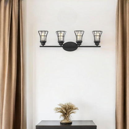 Piers 4-Light Matte Black Vanity