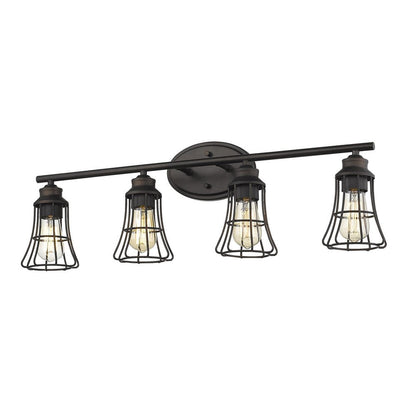 Piers 4-Light Oil-Rubbed Bronze Vanity HomeRoots