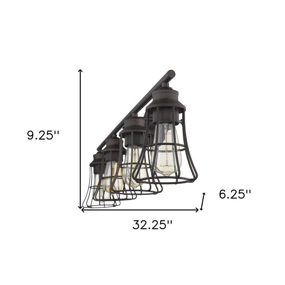 Piers 4-Light Oil-Rubbed Bronze Vanity HomeRoots