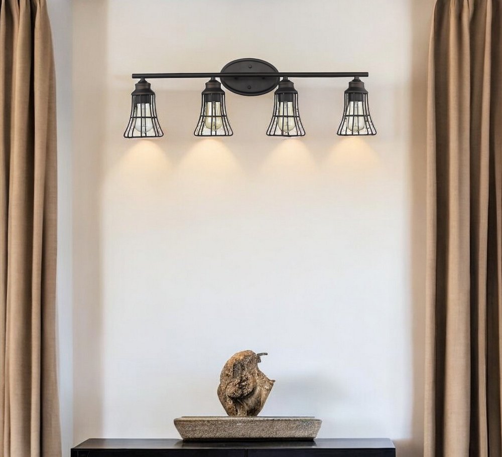 Piers 4-Light Oil-Rubbed Bronze Vanity HomeRoots