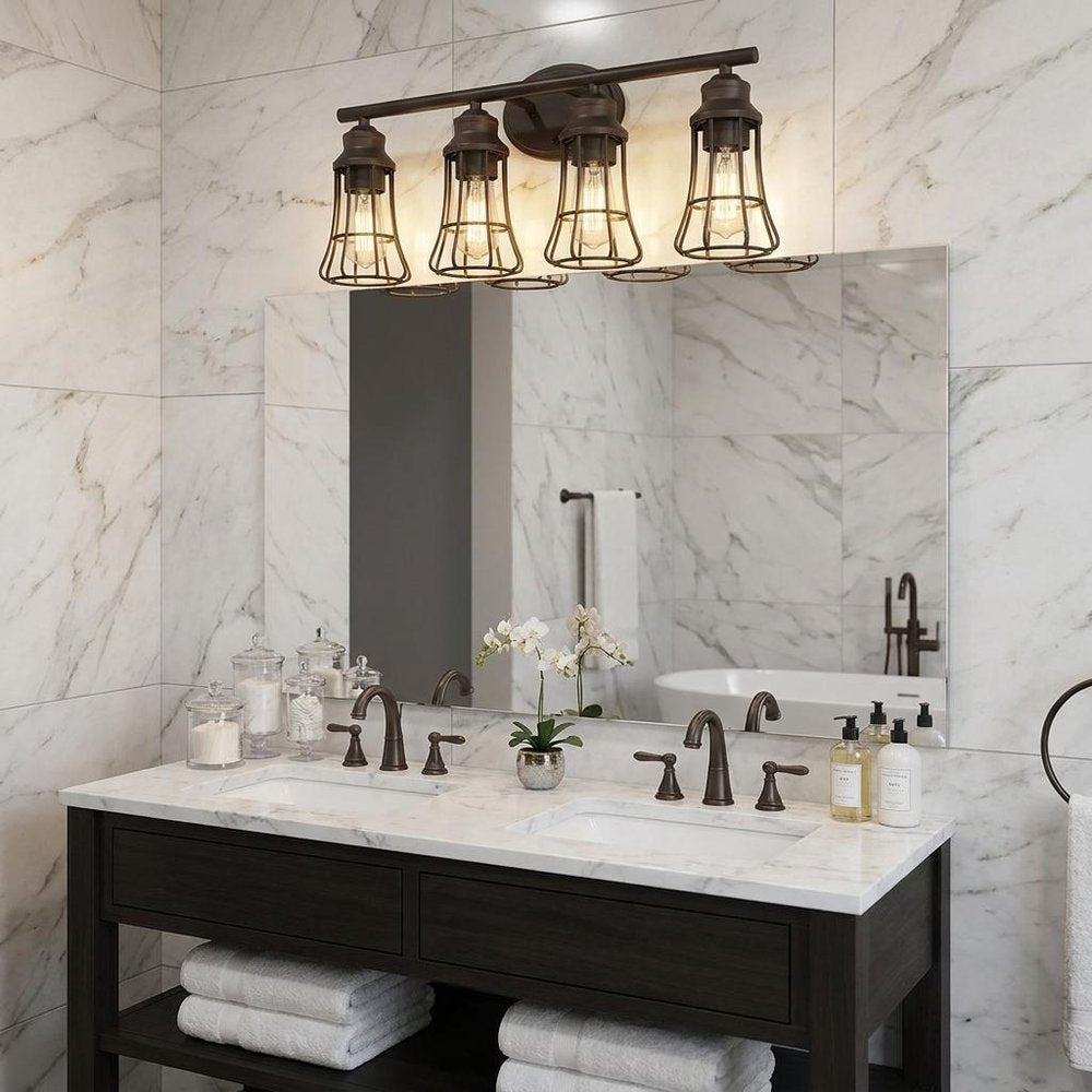 Piers 4-Light Oil-Rubbed Bronze Vanity HomeRoots