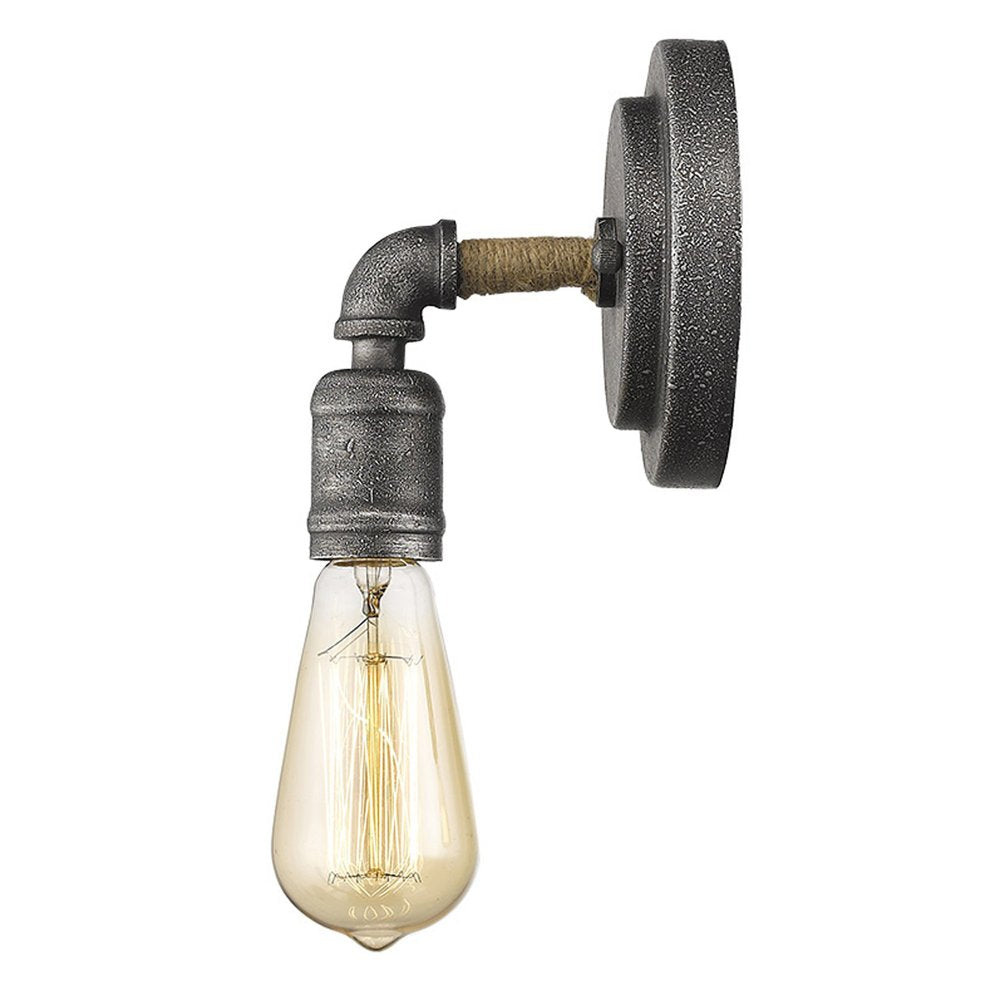 Industrial Textured Gray Wall Light HomeRoots