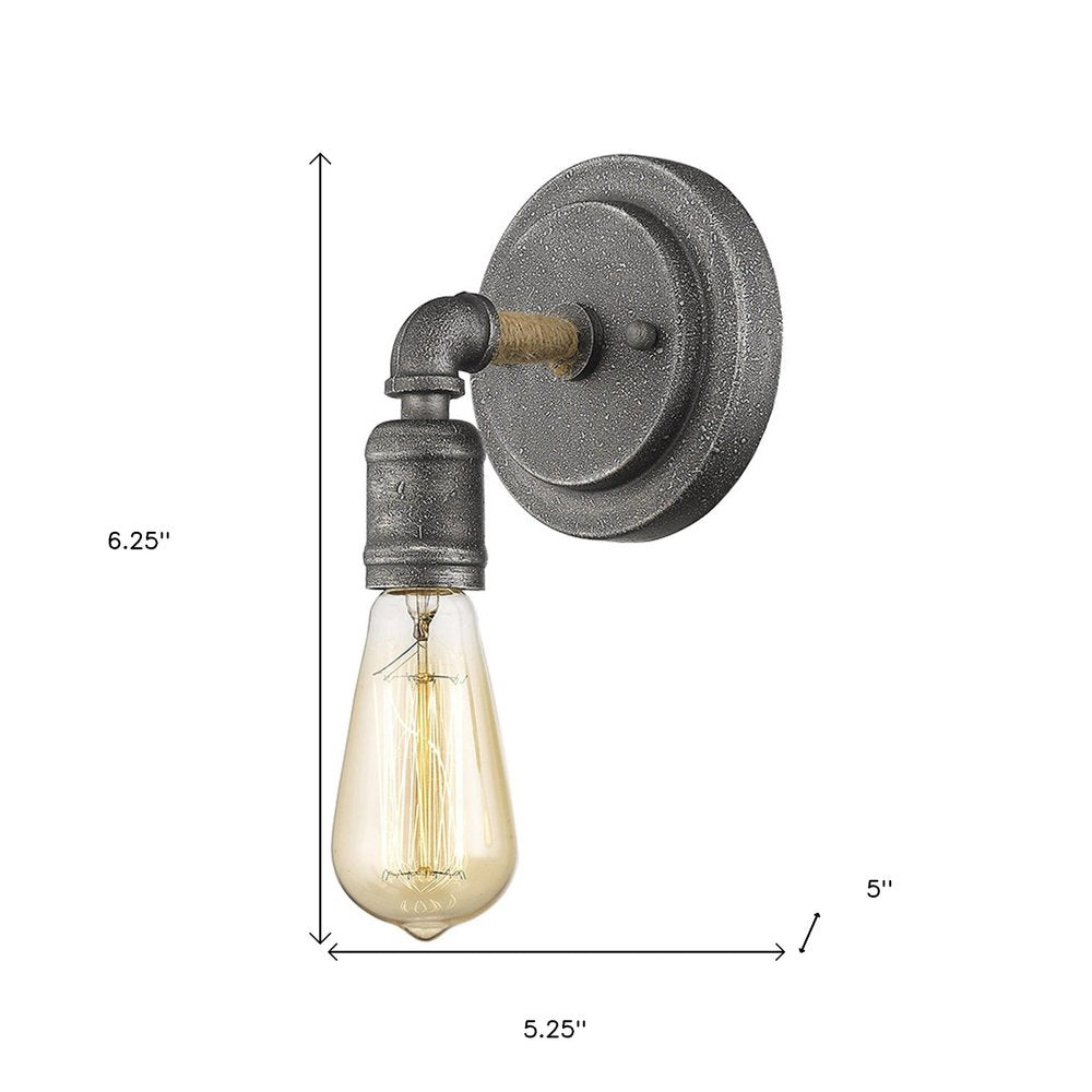 Industrial Textured Gray Wall Light HomeRoots