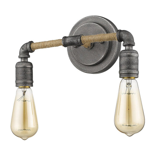 Two Light Industrial Textured Gray Wall Light HomeRoots