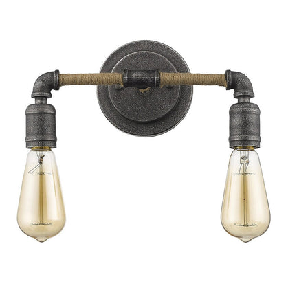 Two Light Industrial Textured Gray Wall Light HomeRoots