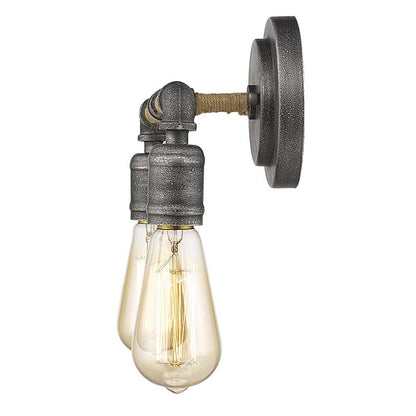 Two Light Industrial Textured Gray Wall Light HomeRoots