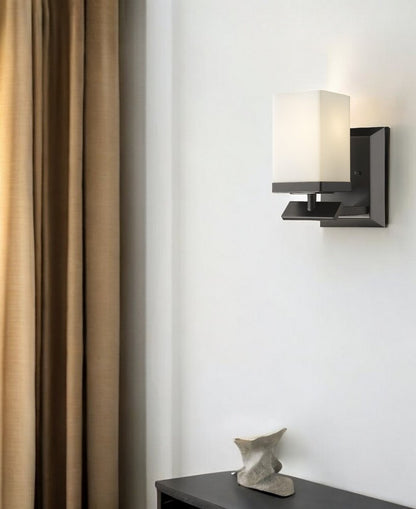 8" Black And White Metal Vanity Flush Mounted Sconce HomeRoots
