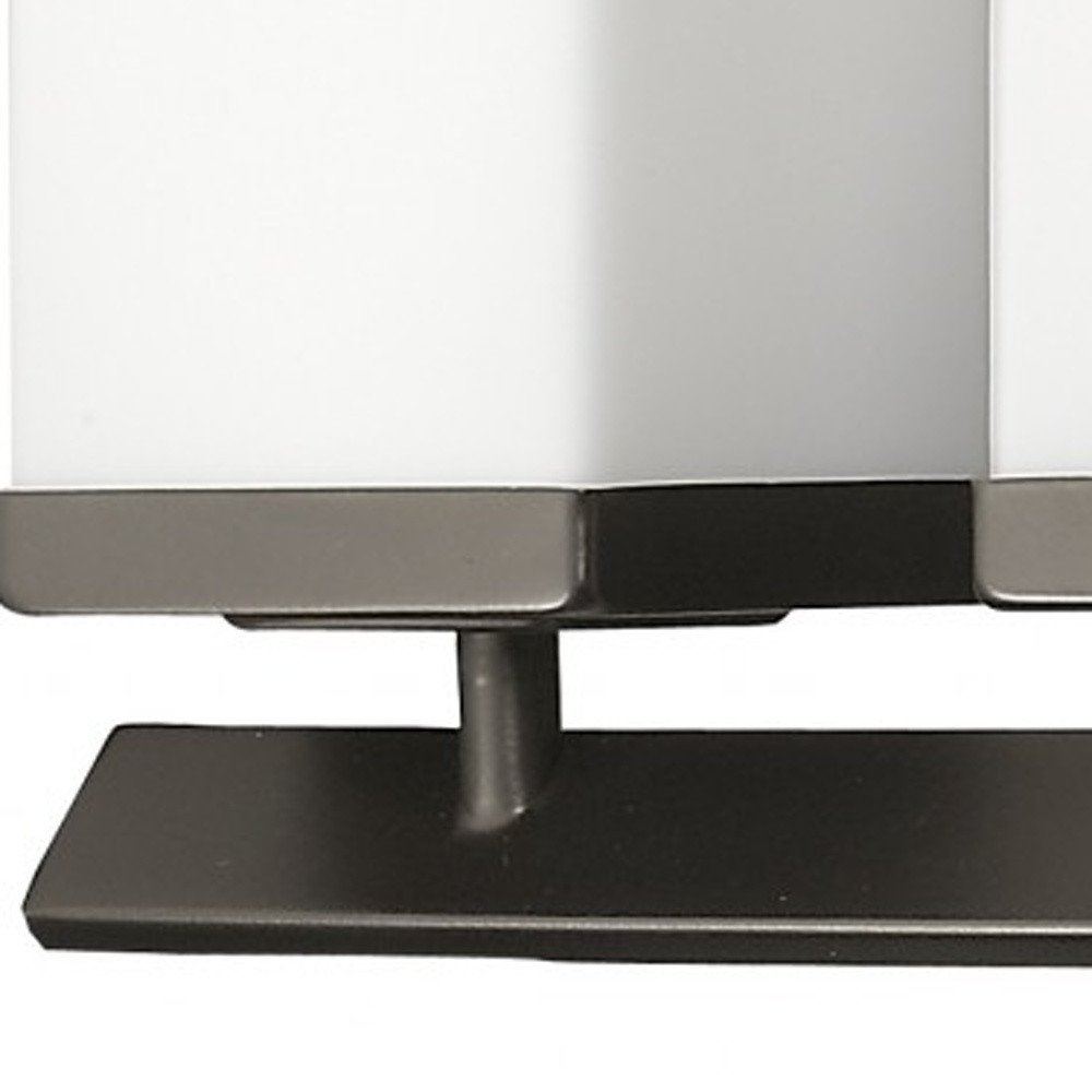 8" Black And White Metal and Glass Vanity Flush Mounted Sconce HomeRoots