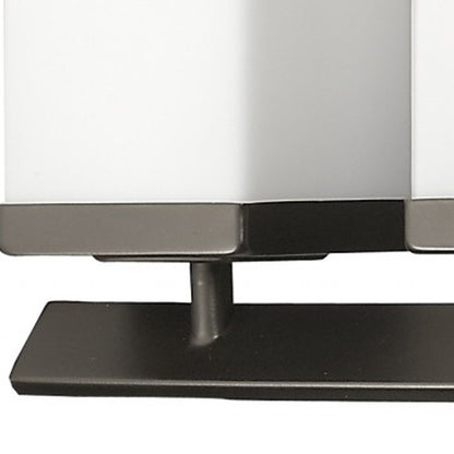 8" Black And White Metal and Glass Vanity Flush Mounted Sconce HomeRoots