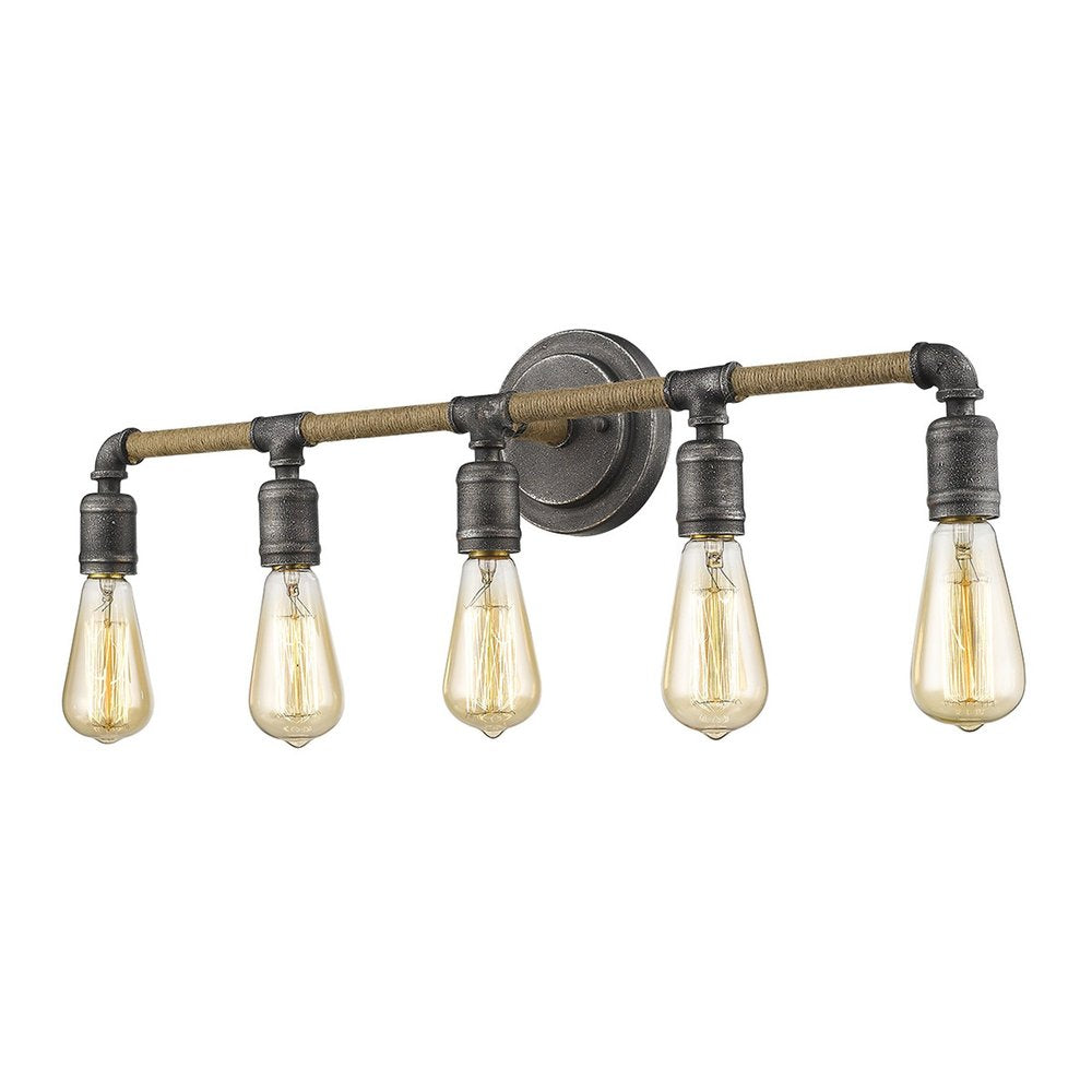 6" Black Metal Vanity Flush Mounted Sconce HomeRoots