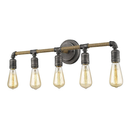 6" Black Metal Vanity Flush Mounted Sconce HomeRoots