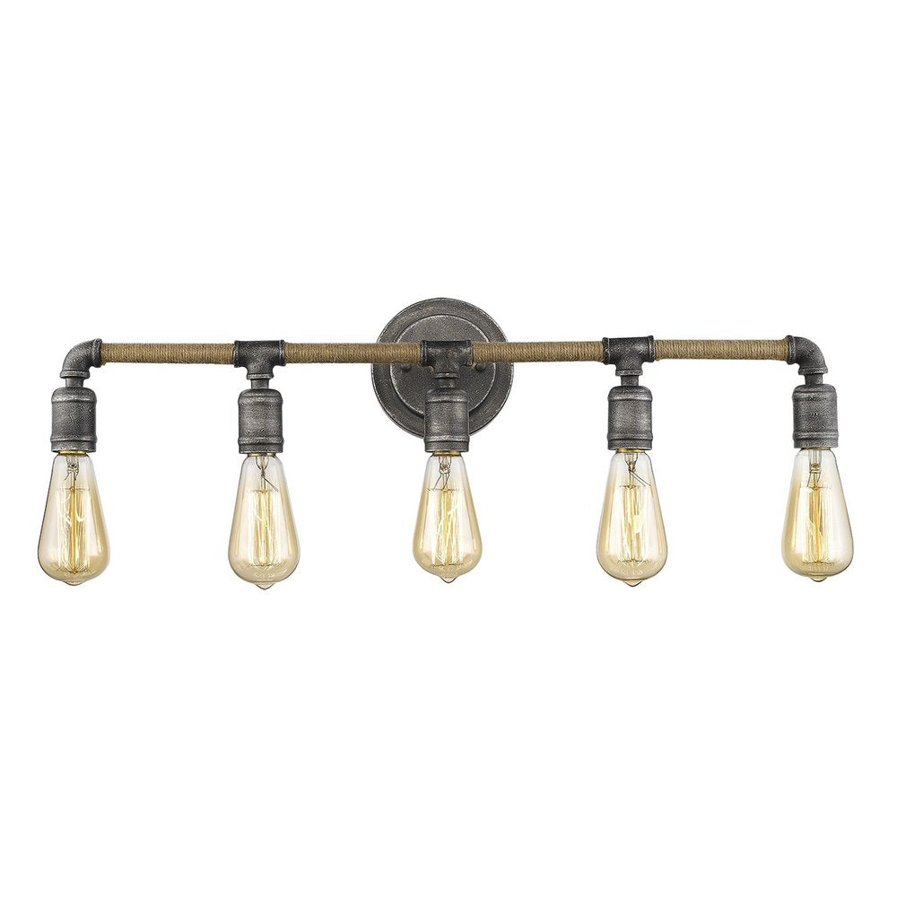 Grayson 5-Light Antique Gray Vanity HomeRoots