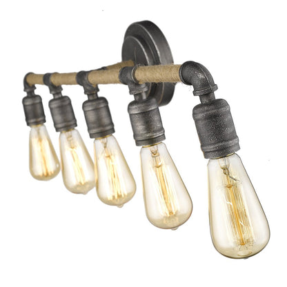 6" Black Metal Vanity Flush Mounted Sconce HomeRoots