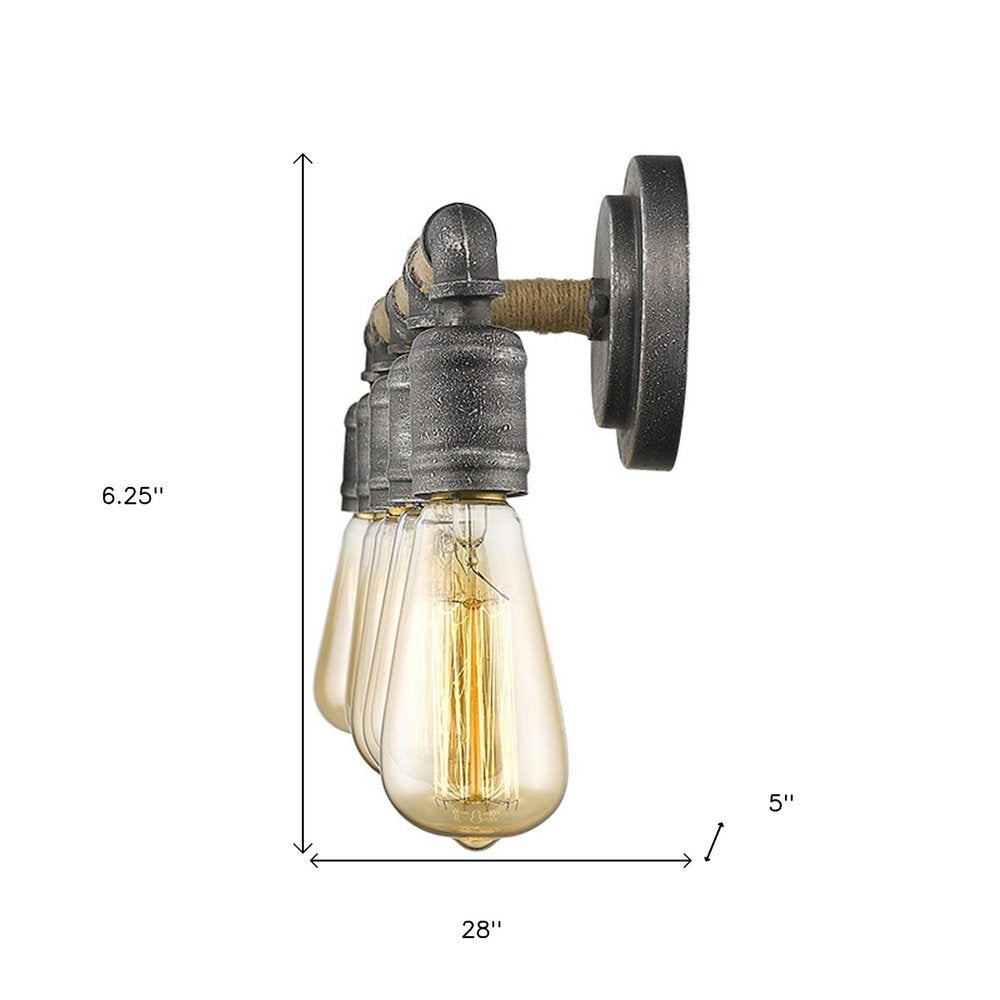 6" Black Metal Vanity Flush Mounted Sconce HomeRoots