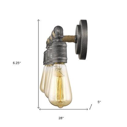 6" Black Metal Vanity Flush Mounted Sconce HomeRoots