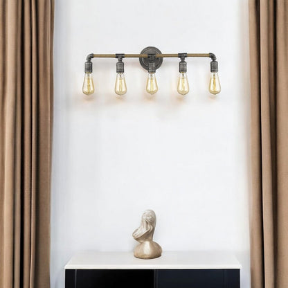 6" Black Metal Vanity Flush Mounted Sconce HomeRoots