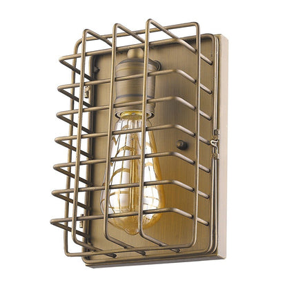Light Gold Cage Wall Sconce HomeRoots
