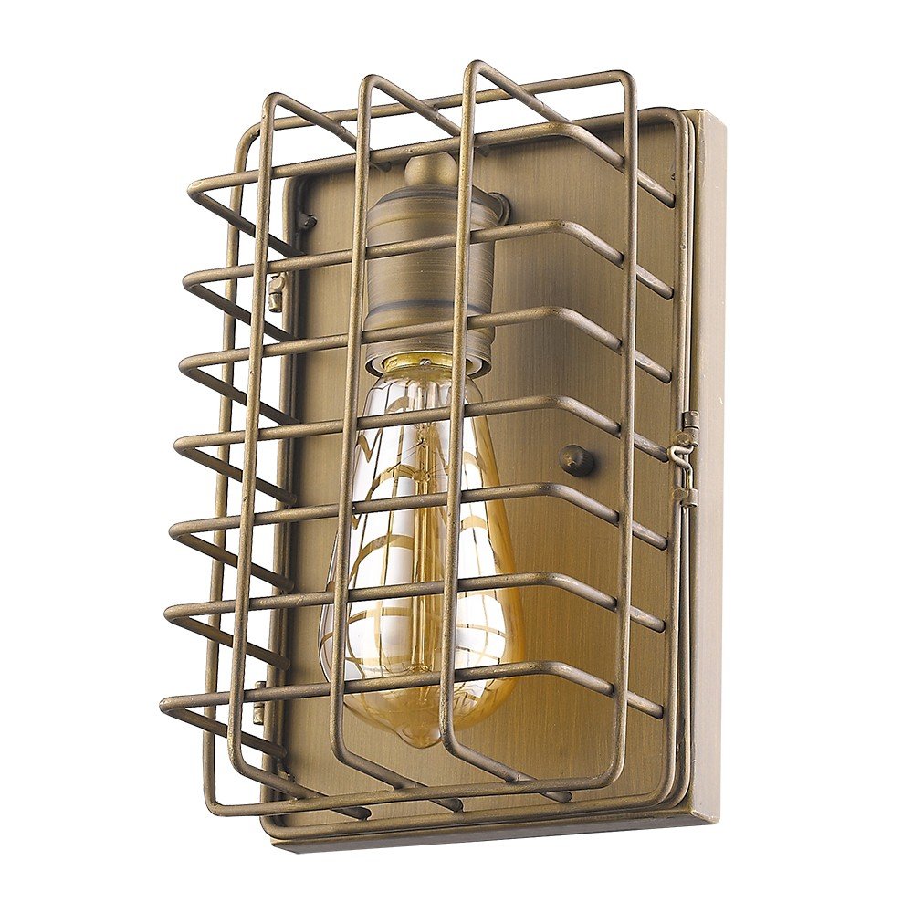 Light Gold Cage Wall Sconce HomeRoots