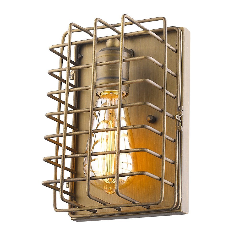 Light Gold Cage Wall Sconce HomeRoots