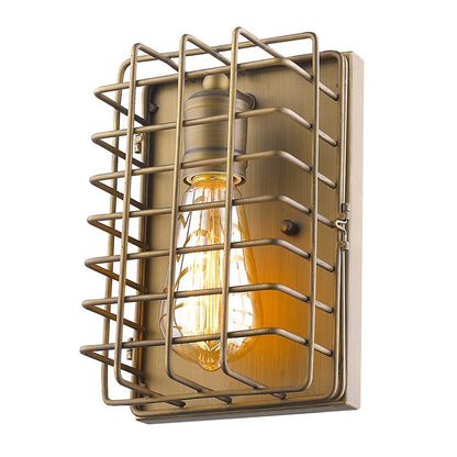 Light Gold Cage Wall Sconce HomeRoots
