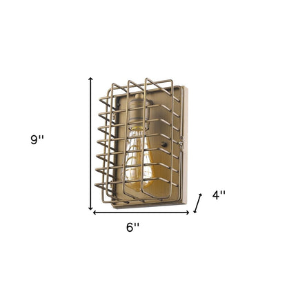 Light Gold Cage Wall Sconce HomeRoots