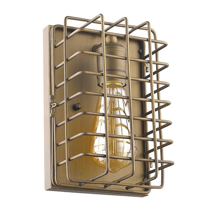 Light Gold Cage Wall Sconce HomeRoots