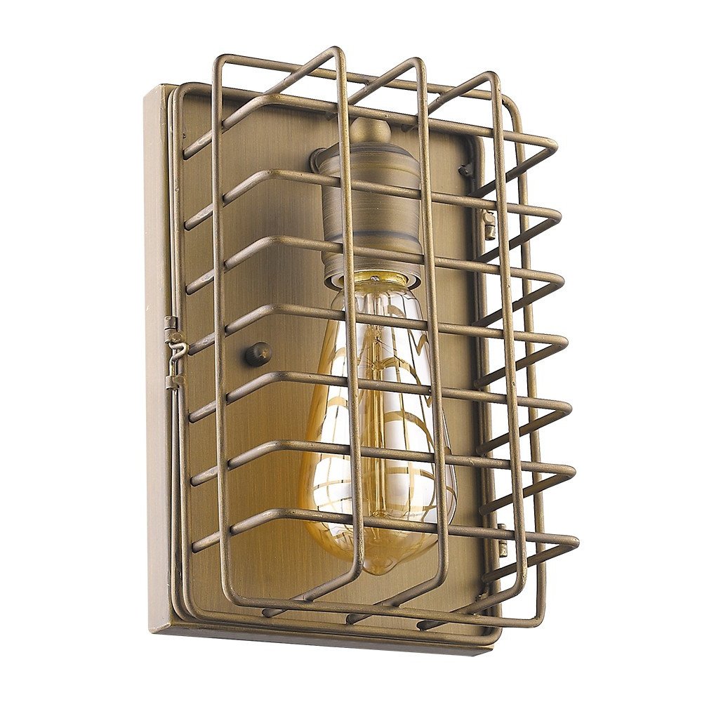 Light Gold Cage Wall Sconce HomeRoots