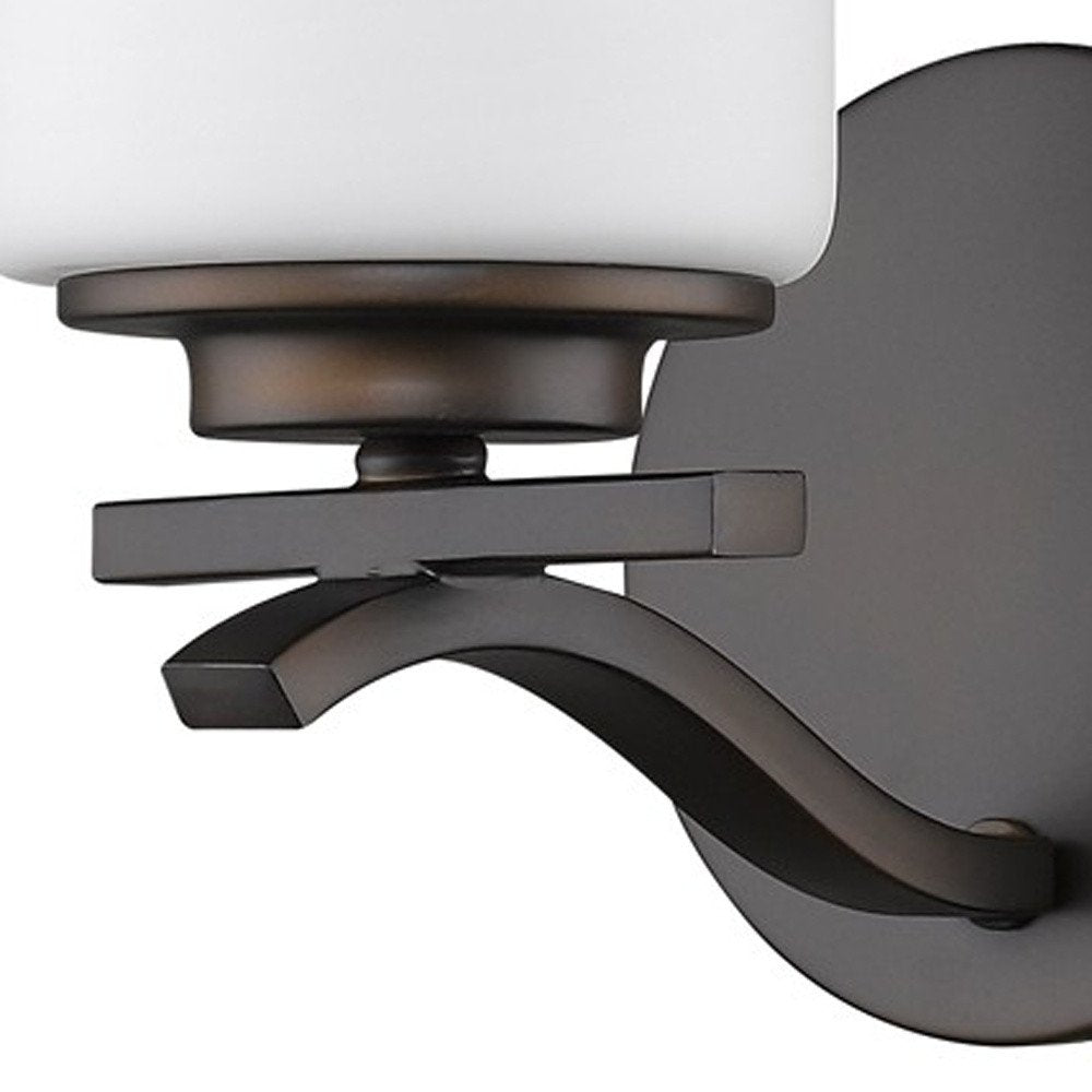 One Light Bronze and Glass Wall Sconce HomeRoots