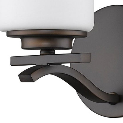 One Light Bronze and Glass Wall Sconce HomeRoots