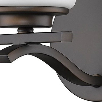 One Light Bronze and Glass Wall Sconce HomeRoots