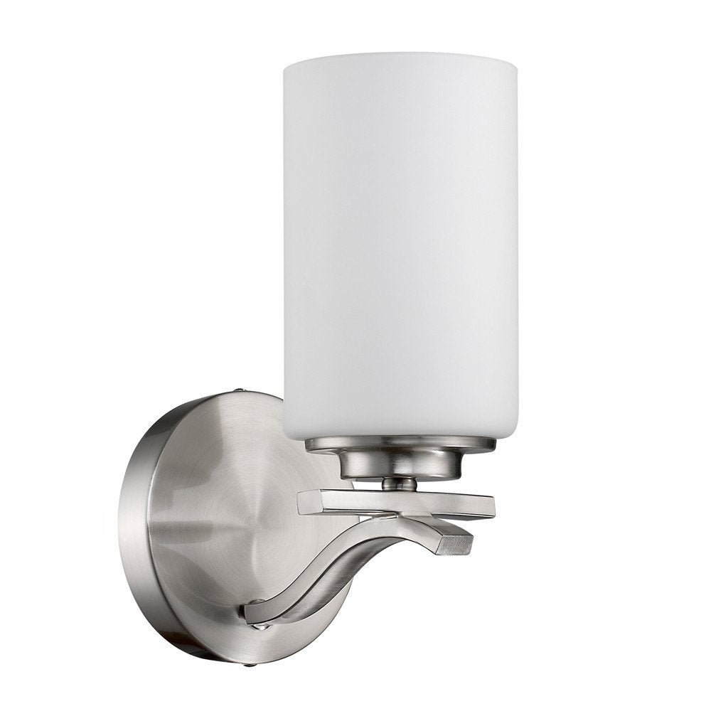 One Light Silver and Glass Wall Sconce — view 3