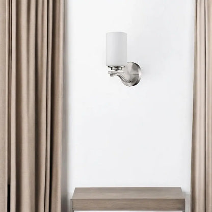 One Light Silver and Glass Wall Sconce HomeRoots